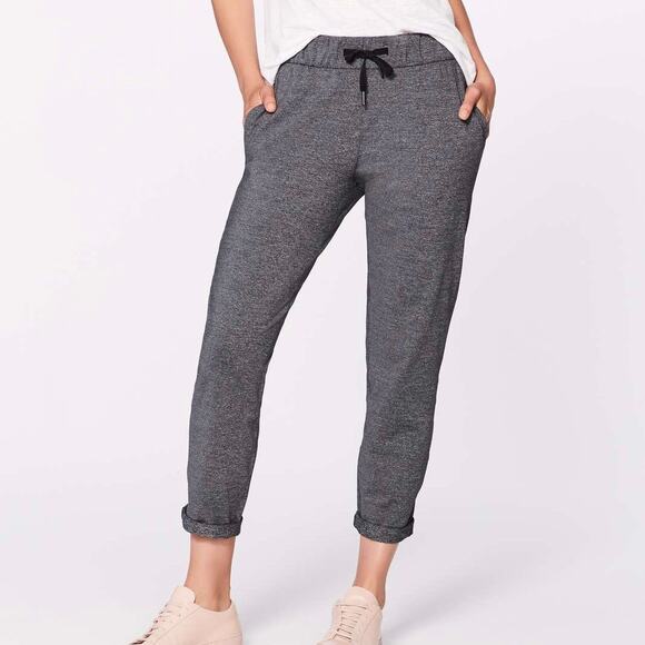 LULULEMON On The Fly Pant Heathered Black Gray 8